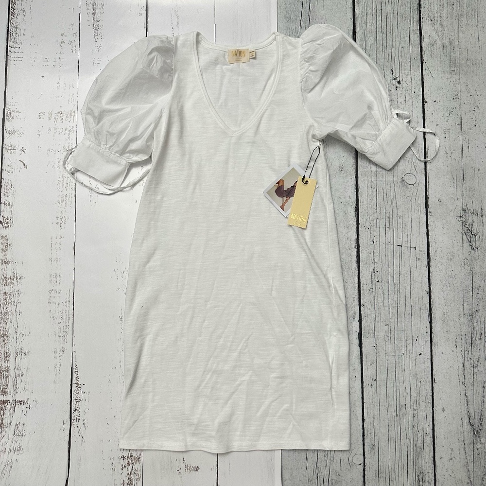 NWT NATION WHITE PRIMA cotton DRESS XS
